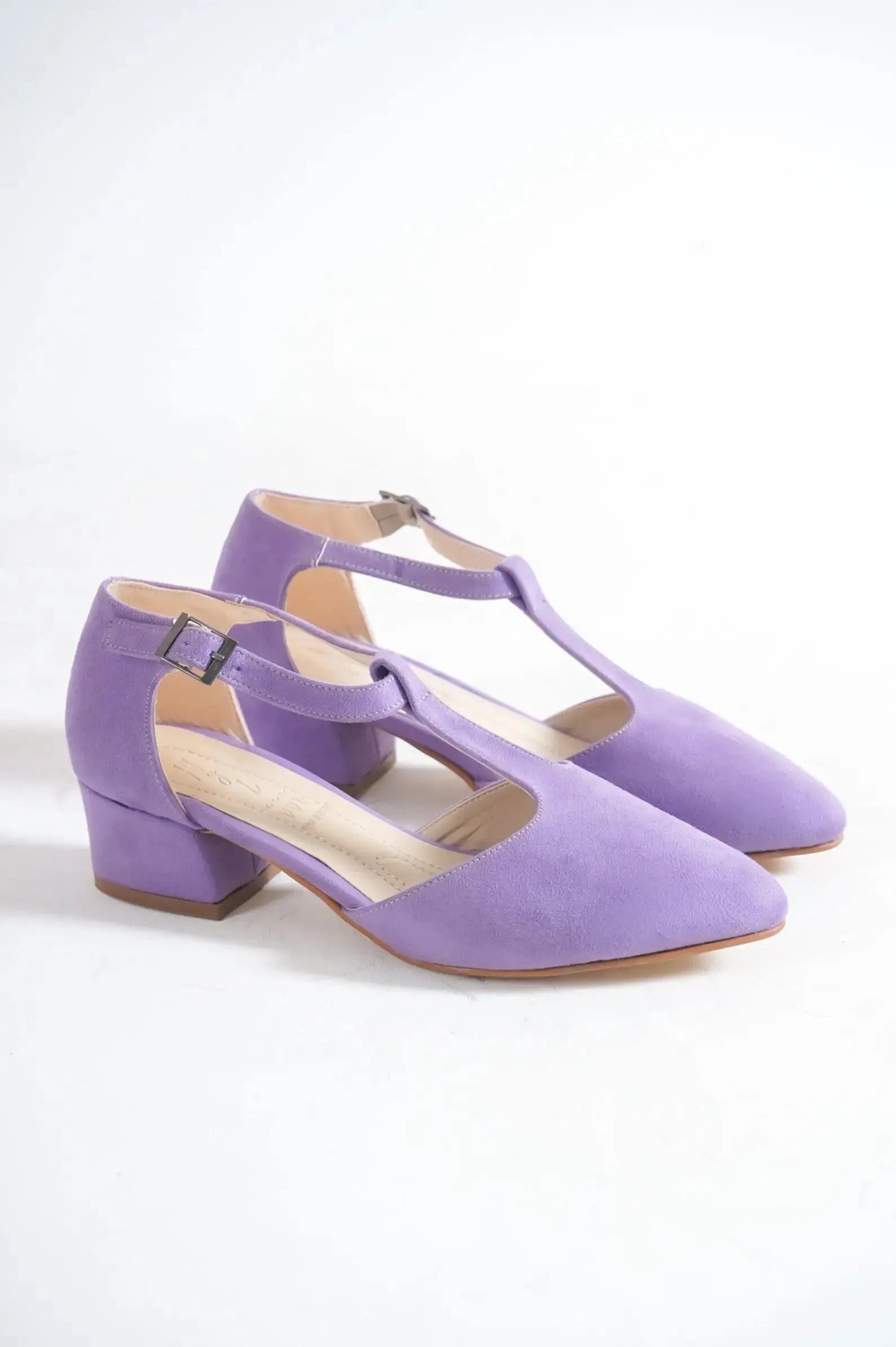 Lilac Suede bridal wedding shoes product view 2 | ForeverSolesBride
