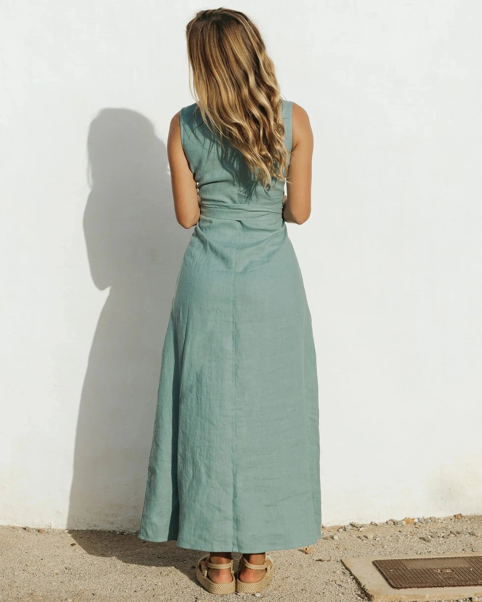 Boracay Linen maxi dress product view 7 | ForeverSolesBride