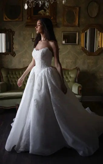 Marisol wedding dress hero front view | ForeverSolesBride