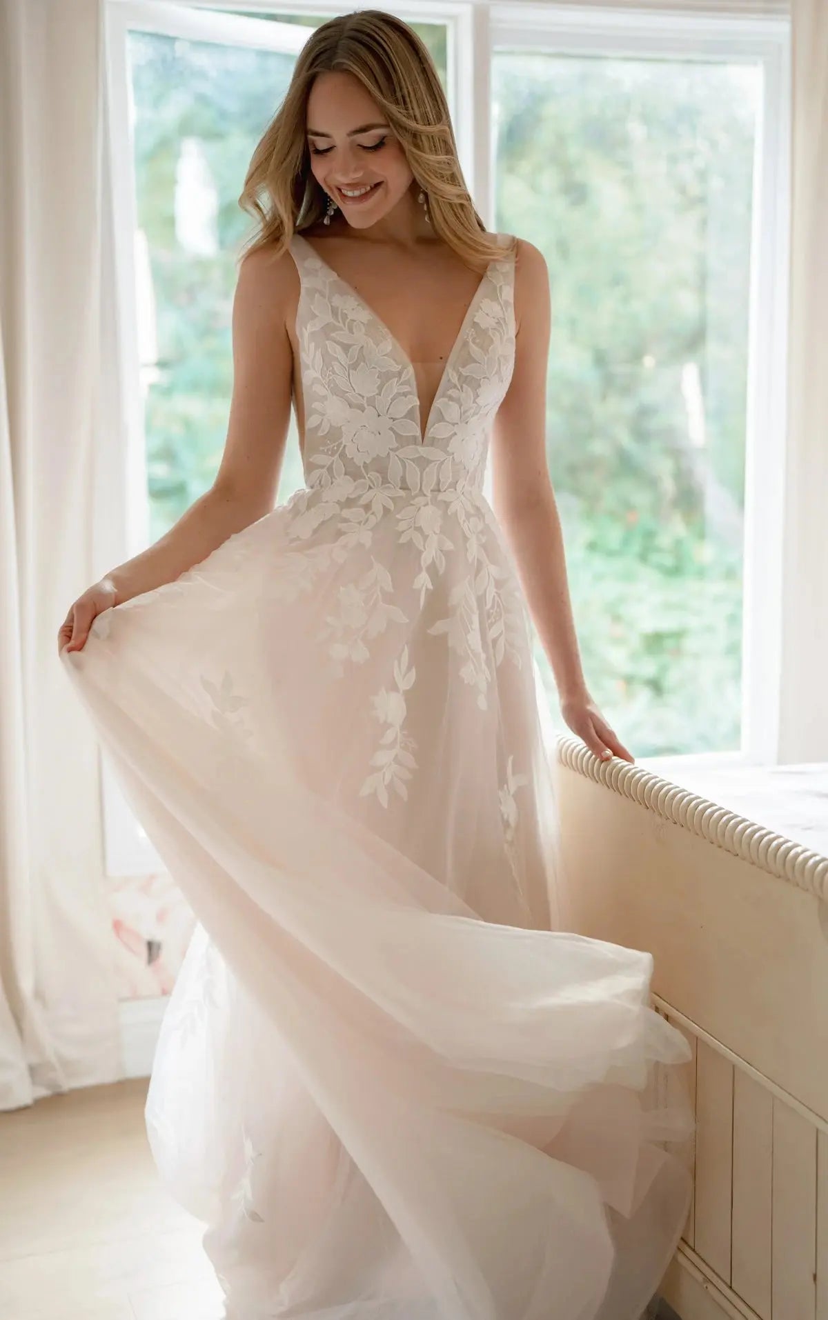 Nala Sy8316 wedding dress hero front view | ForeverSolesBride