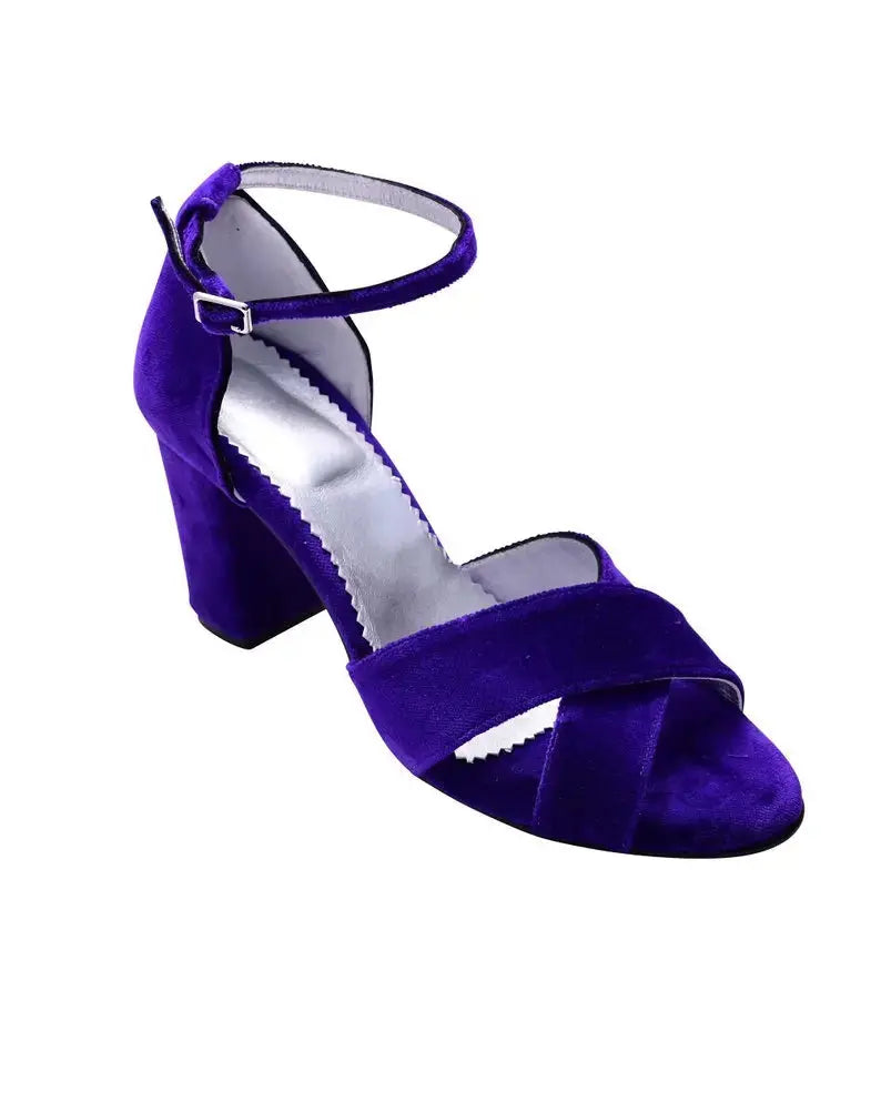 Navy Block Heel wedding shoes product view 5 | ForeverSolesBride