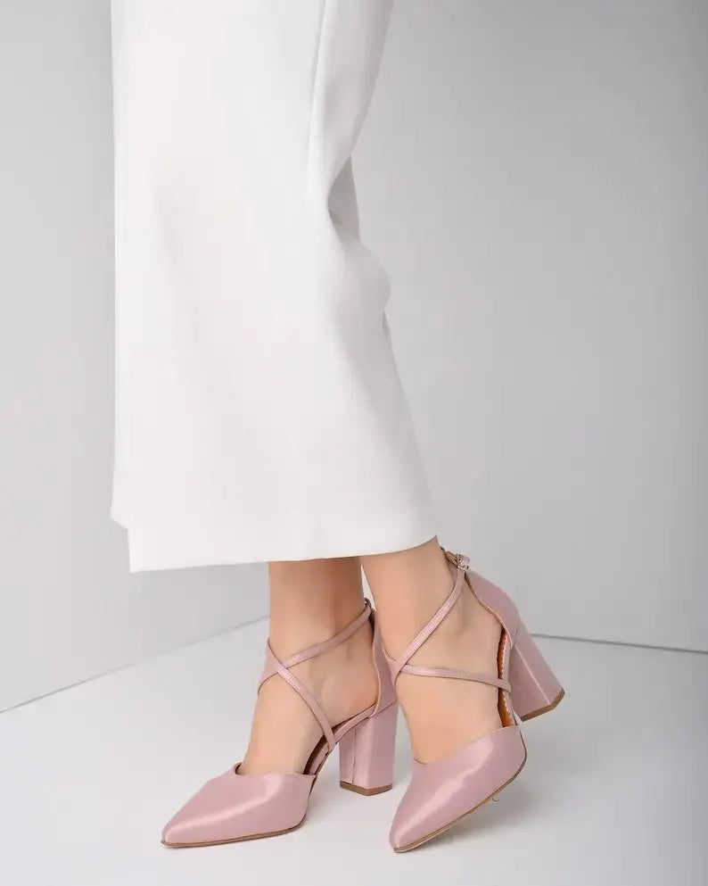 Navy bridal wedding shoes hero front view | ForeverSolesBride