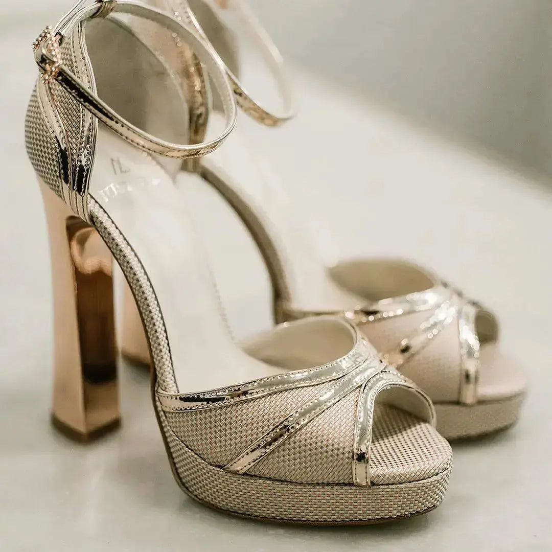 Pink Velvet Block Heel wedding shoes product view 2 | ForeverSolesBride