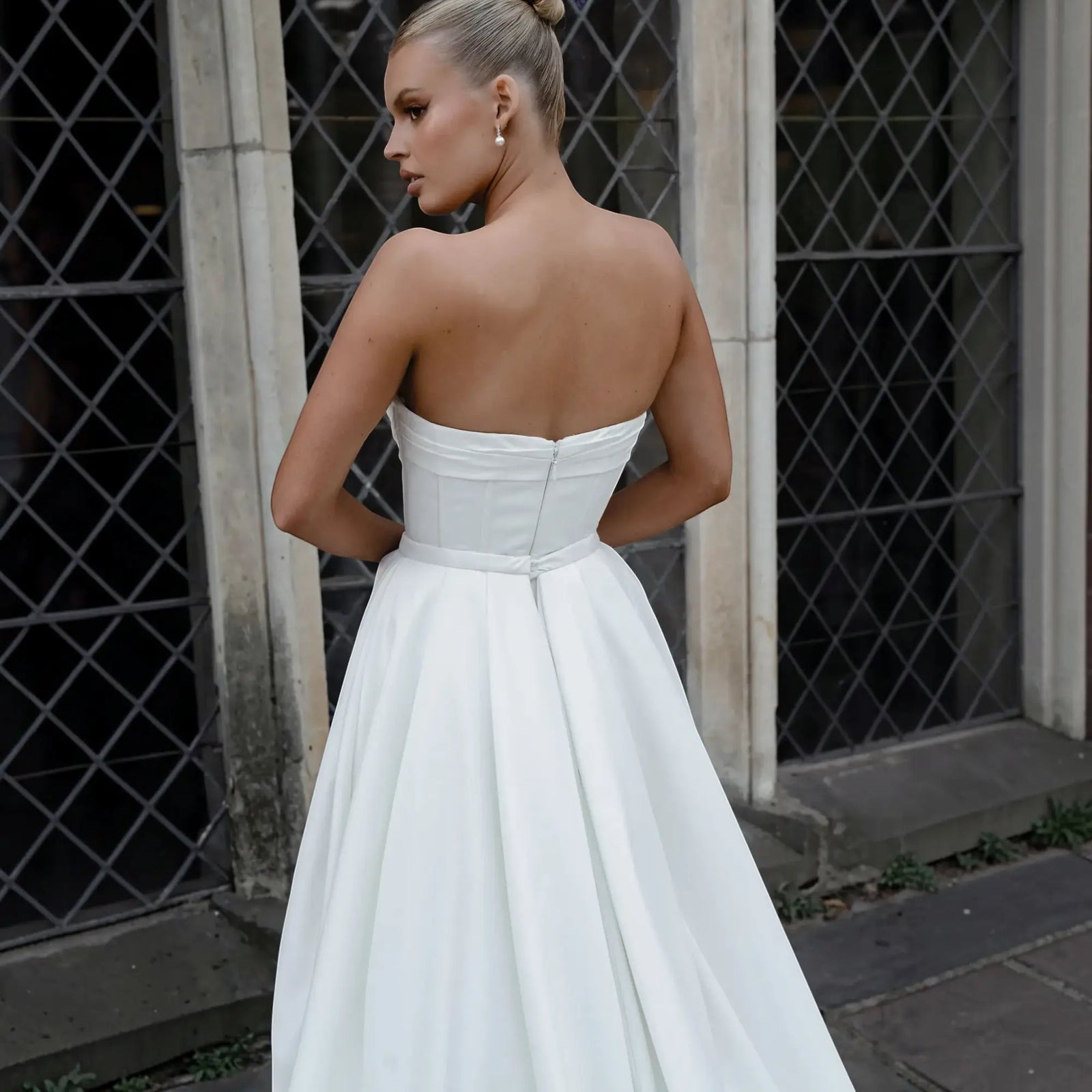 Bridal Gown Silk A-Line wedding dress product view 6 | ForeverSolesBride