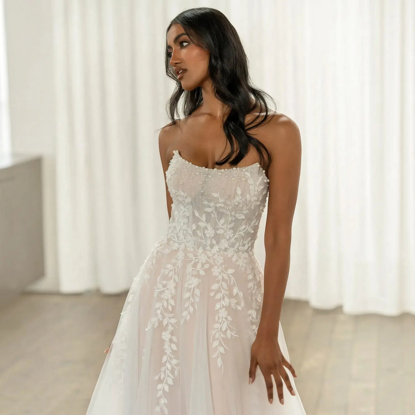 Destination Silk A-Line wedding dress product view 2 | ForeverSolesBride
