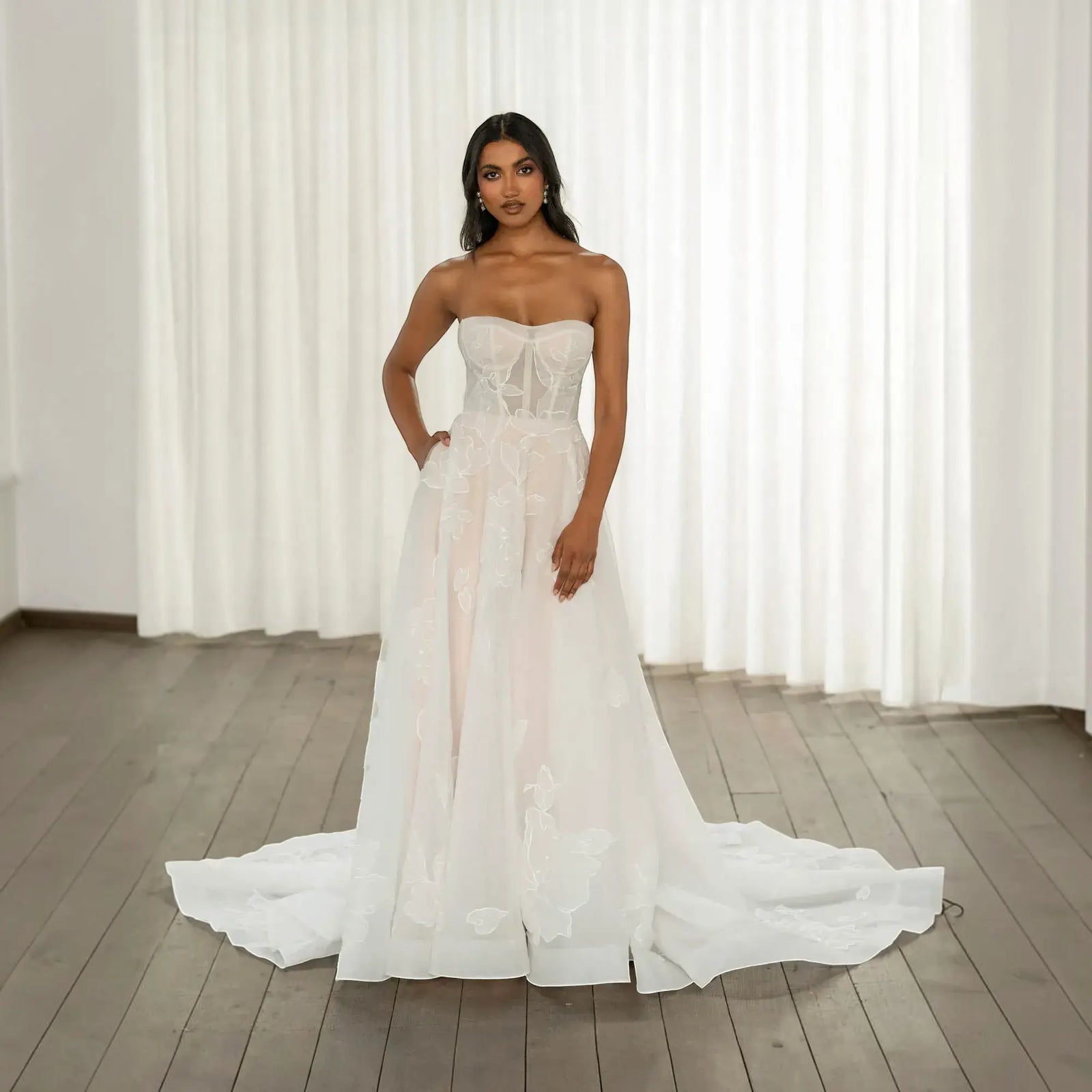 Destination Silk A-Line wedding dress product view 4 | ForeverSolesBride