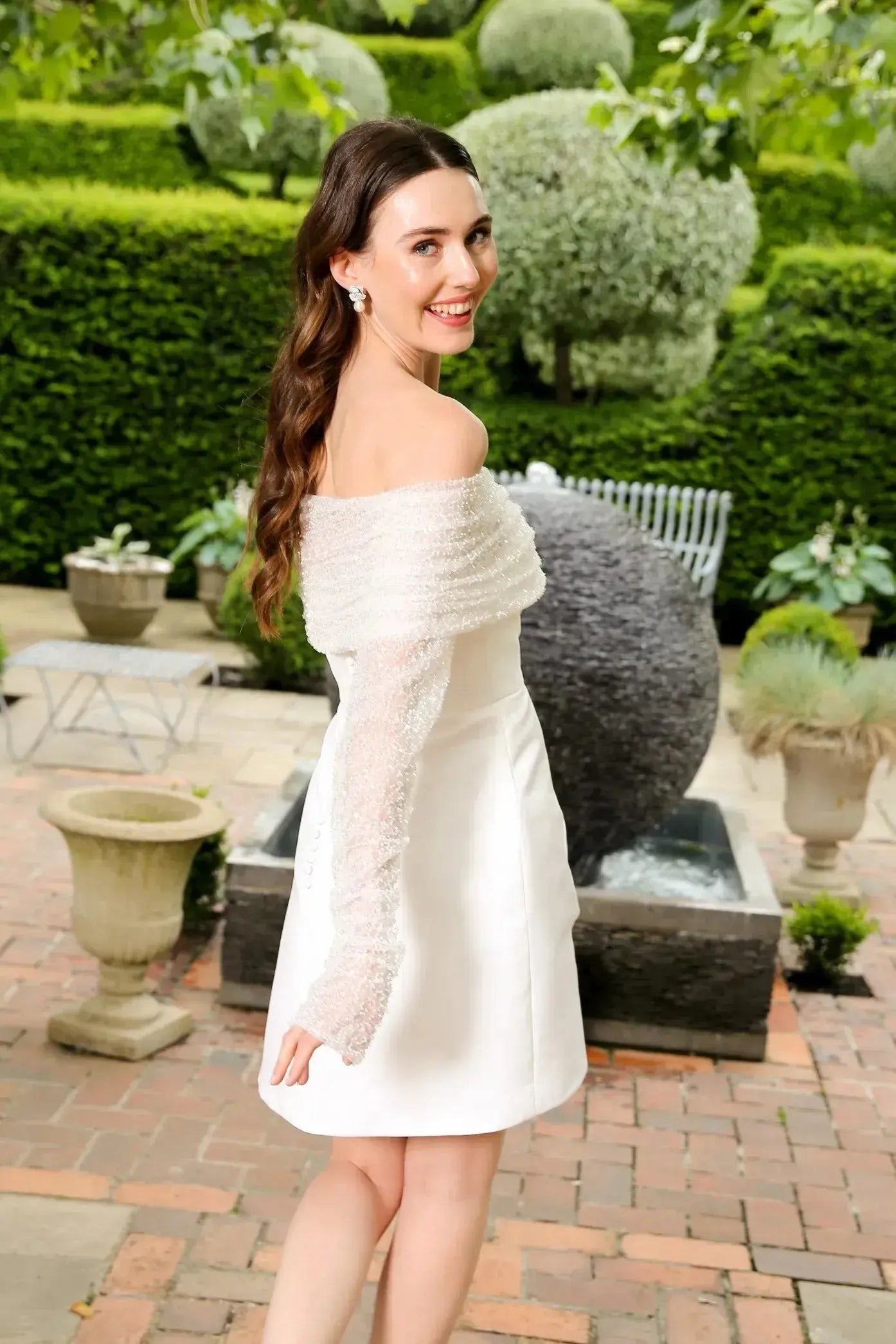 Sleeveless Silk A-Line wedding dress product view 7 | ForeverSolesBride