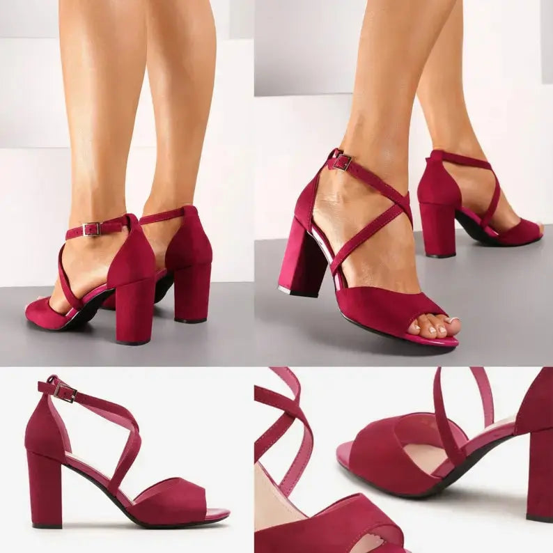 ForeverSoles Red Bridal Shoes for women, elegant wedding and party shoes