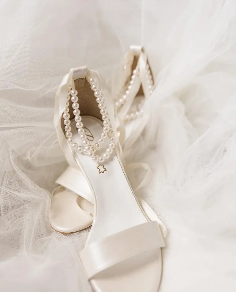 Red Velvet Block Heel wedding shoes product view 6 | ForeverSolesBride