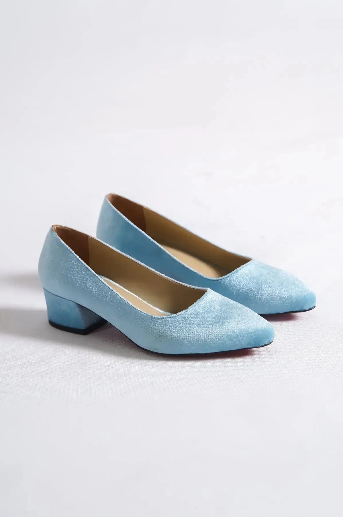 Emerald Green Velvet Low Heel wedding shoes product view 15 | ForeverSolesBride