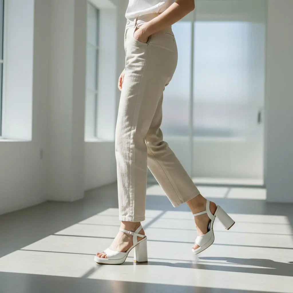 Silver Platform wedding shoes product view 5 | ForeverSolesBride