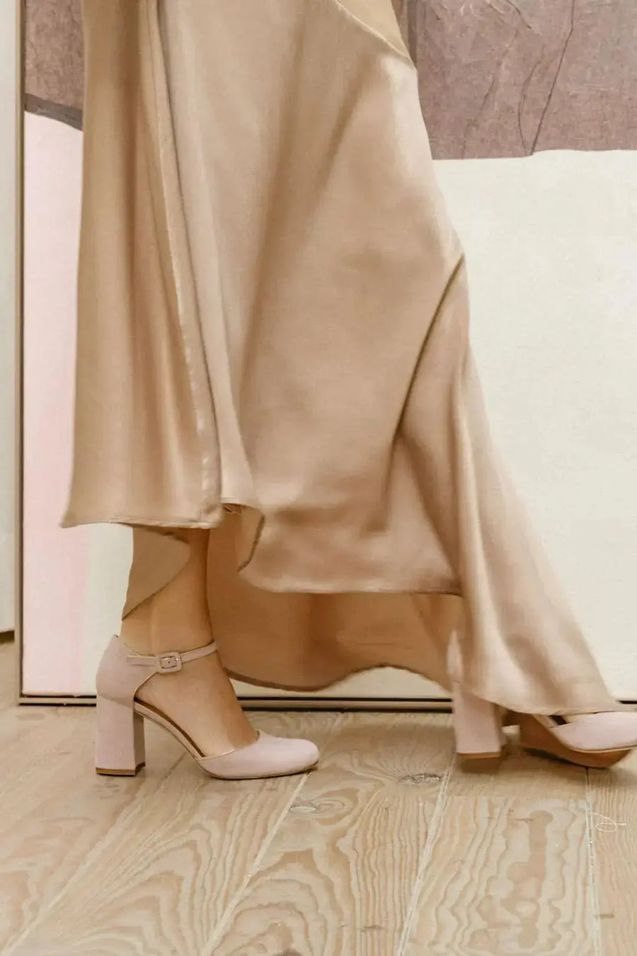 Silver Velvet Block Heel wedding shoes hero front view | ForeverSolesBride