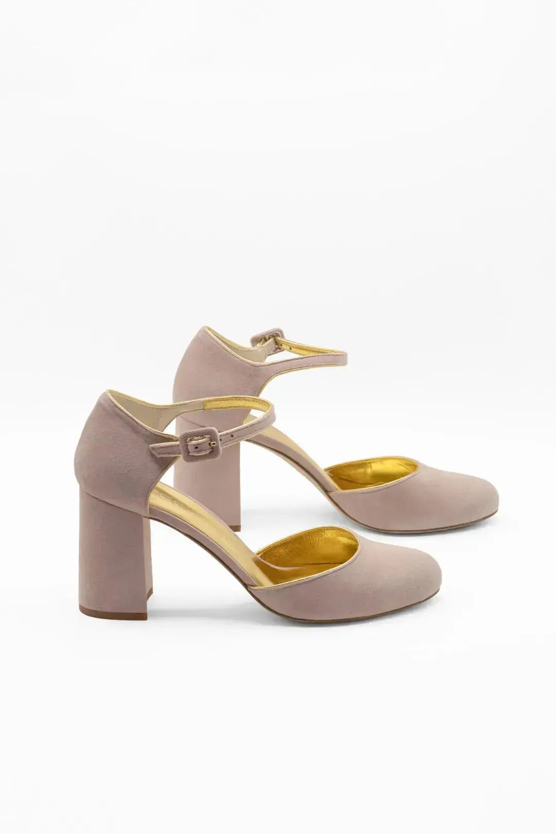 Silver Velvet Block Heel wedding shoes product view 2 | ForeverSolesBride