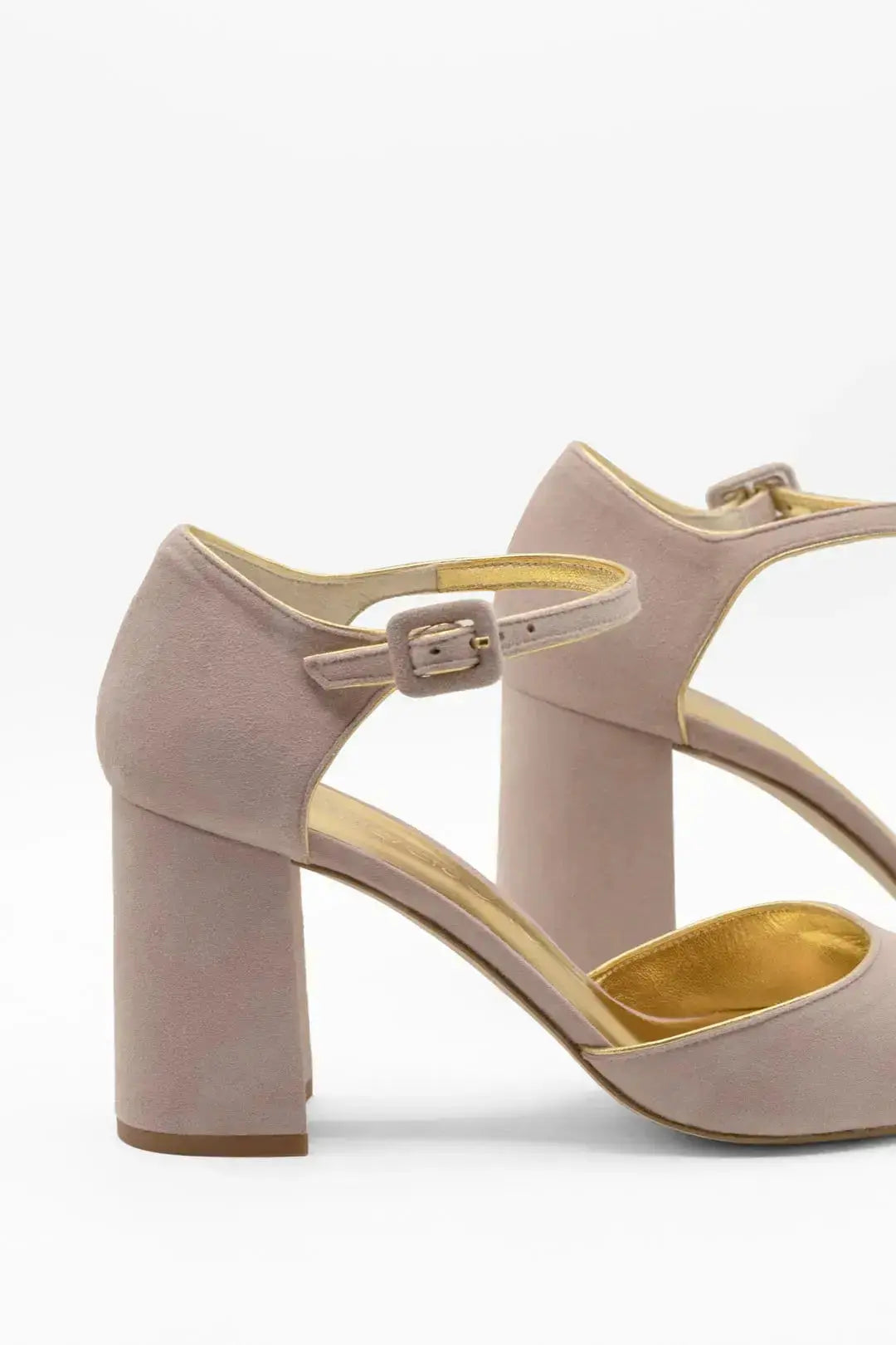 Silver Velvet Block Heel wedding shoes product view 3 | ForeverSolesBride