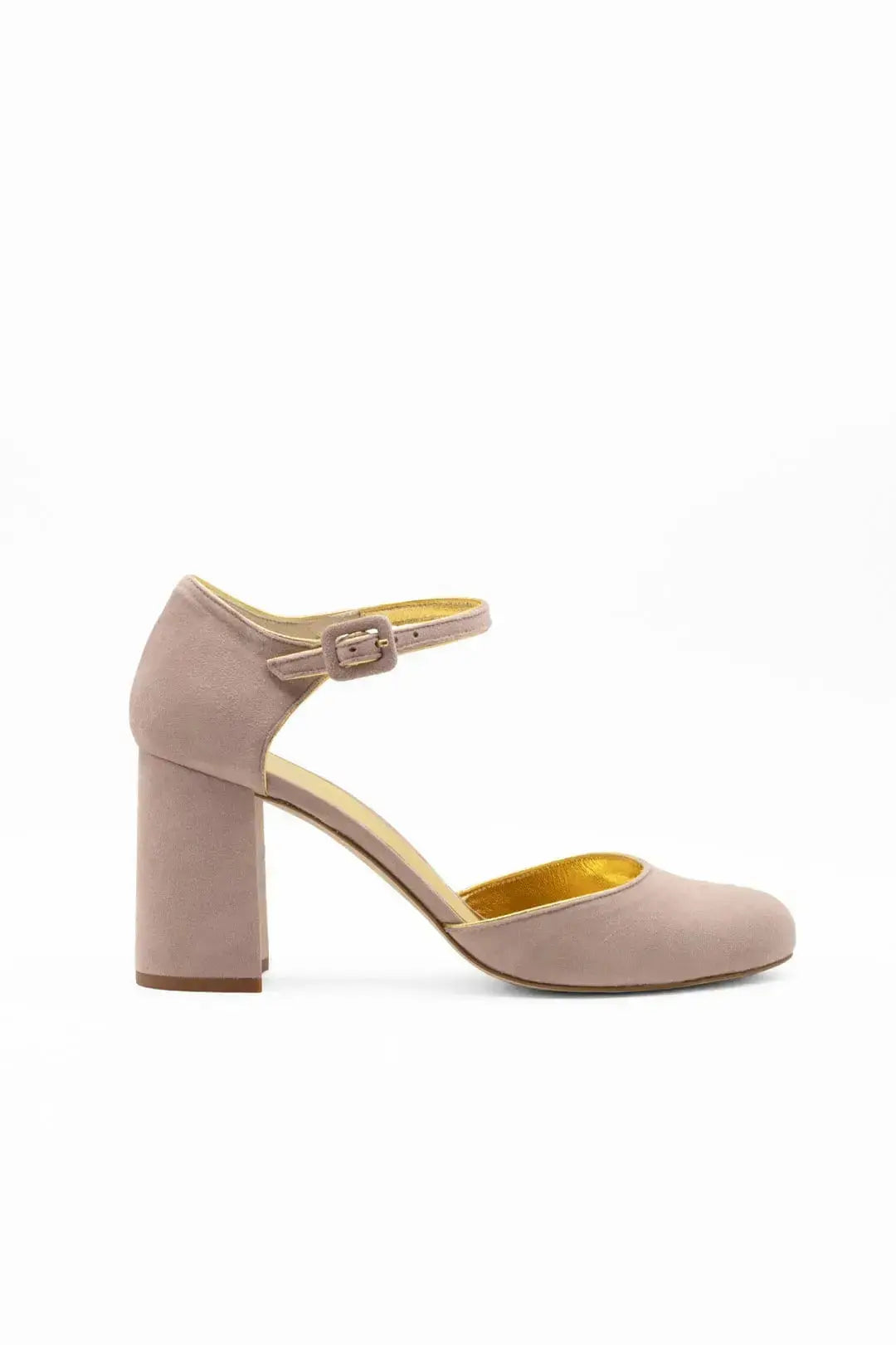 Silver Velvet Block Heel wedding shoes product view 4 | ForeverSolesBride
