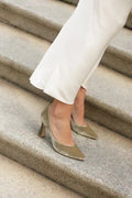 ForeverSoles Wedding Shoes, Green Velvet Heels for women, elegant wedding and party shoes