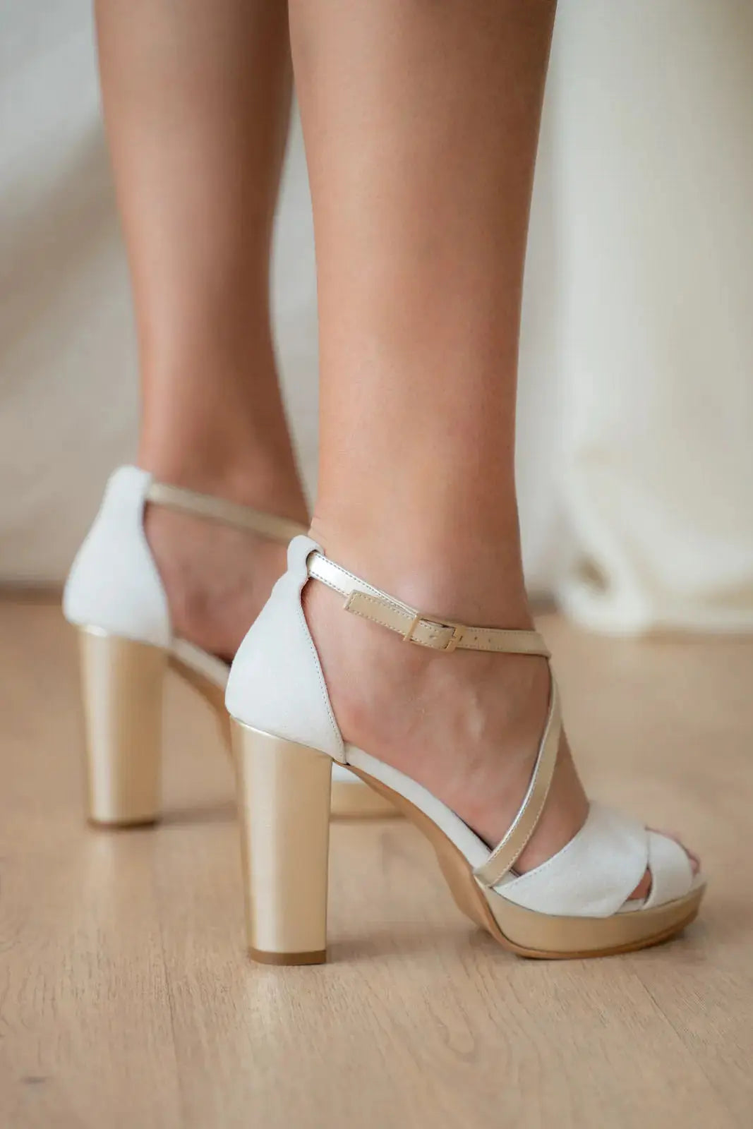 White Sandals wedding shoes product view 2 | ForeverSolesBride