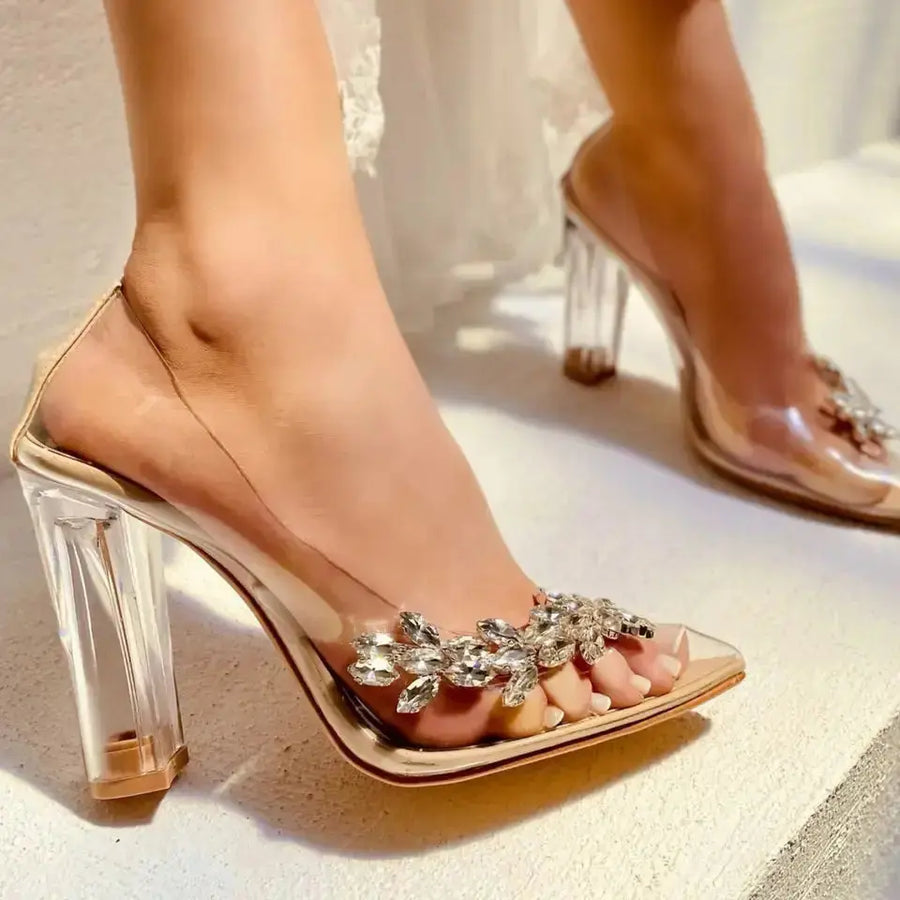 White Sandals wedding shoes hero front view | ForeverSolesBride