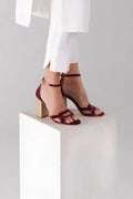 ForeverSoles Wine Velvet Custom for women, elegant wedding and party shoes