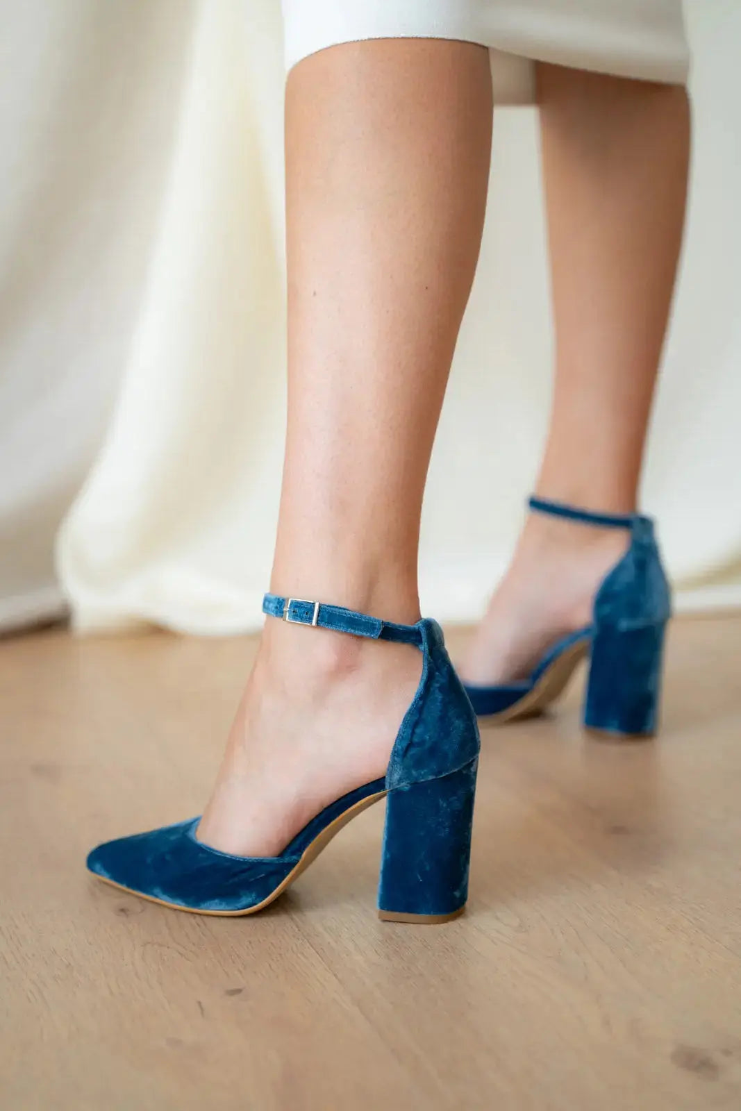 Blue bridal wedding shoes product view 3 | ForeverSolesBride