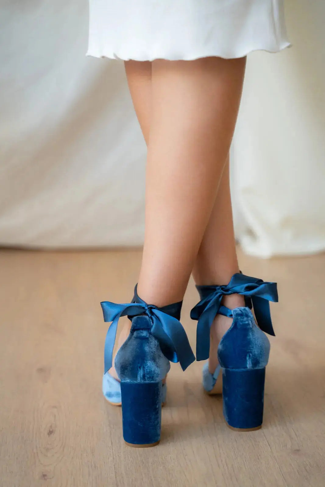Blue bridal wedding shoes product view 6 | ForeverSolesBride