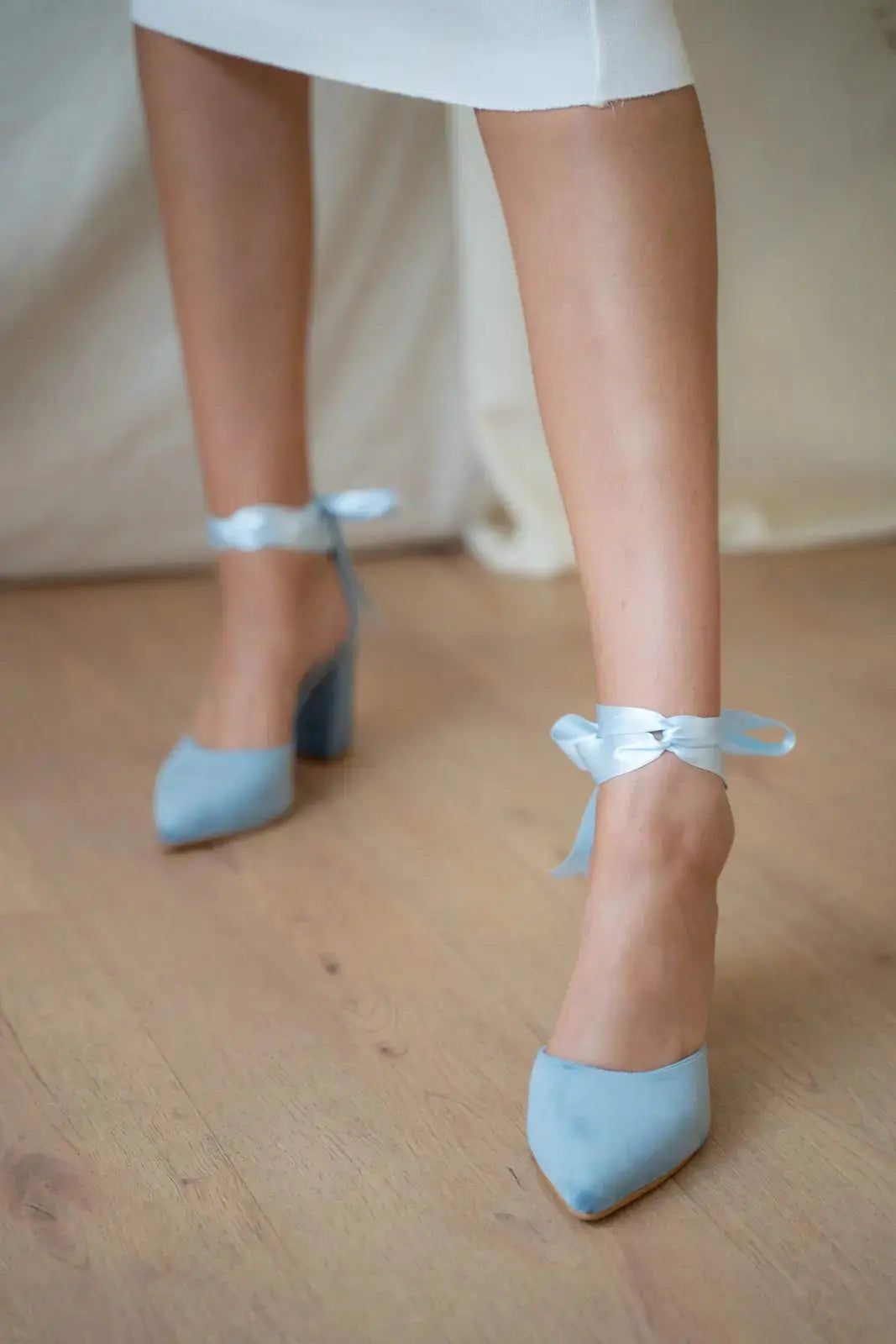 Blue bridal wedding shoes product view 3 | ForeverSolesBride