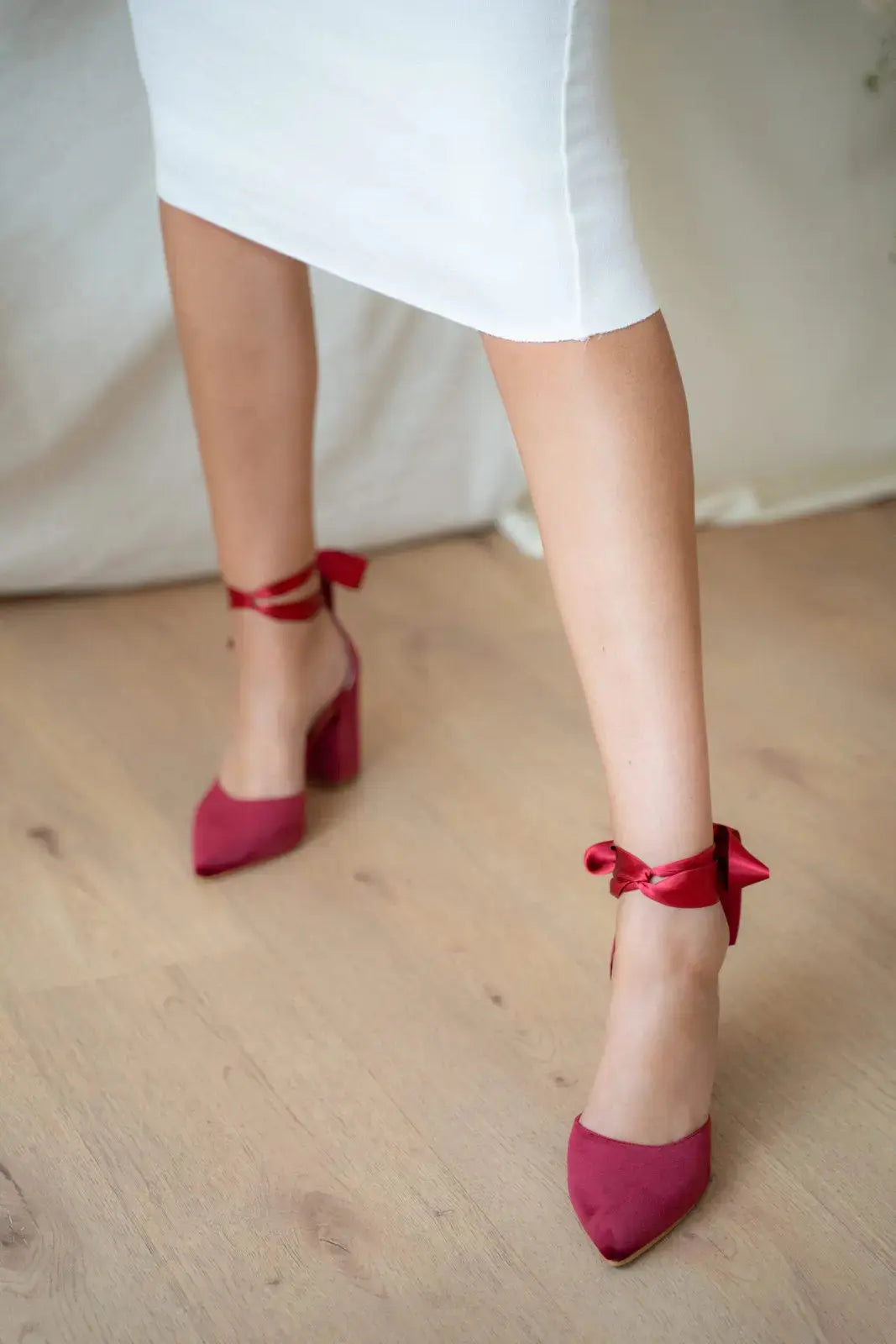 Red bridal wedding shoes product view 2 | ForeverSolesBride