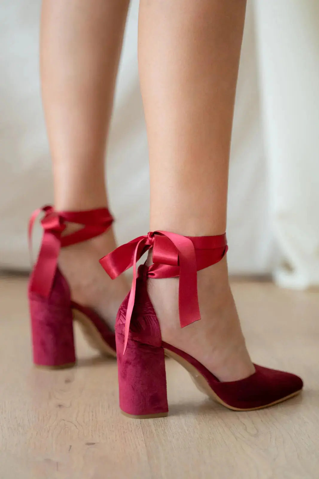 Red bridal wedding shoes product view 3 | ForeverSolesBride