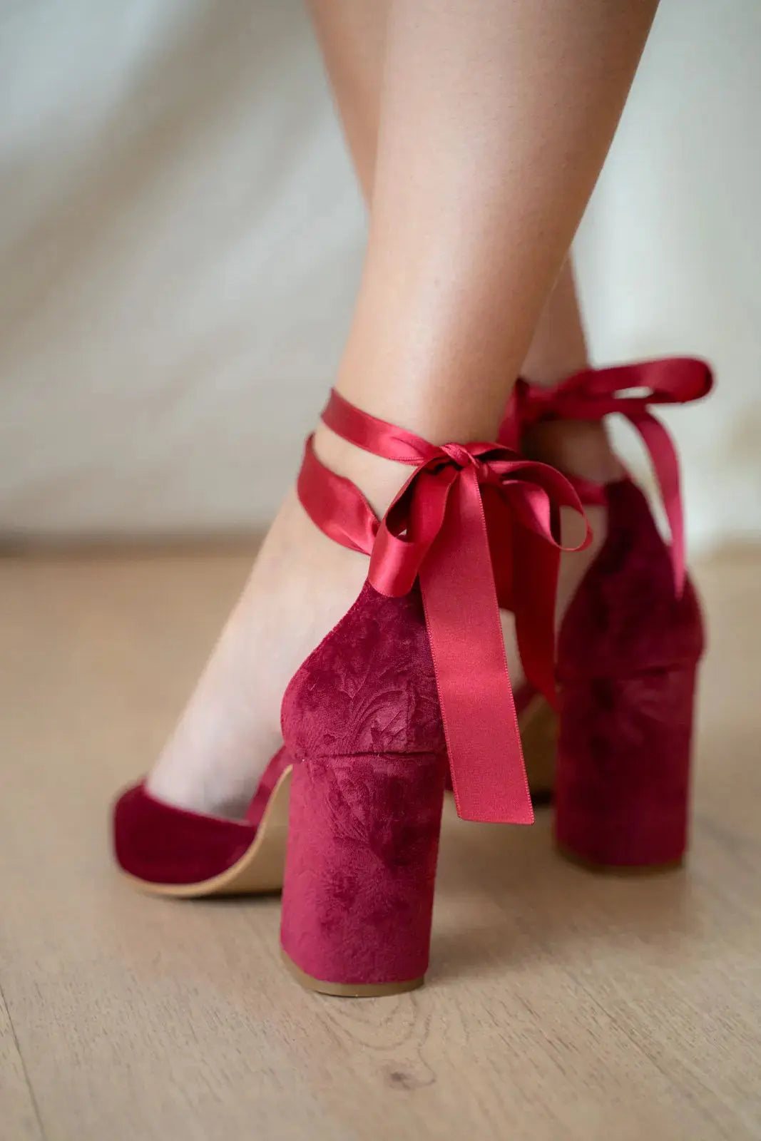 Red bridal wedding shoes product view 4 | ForeverSolesBride