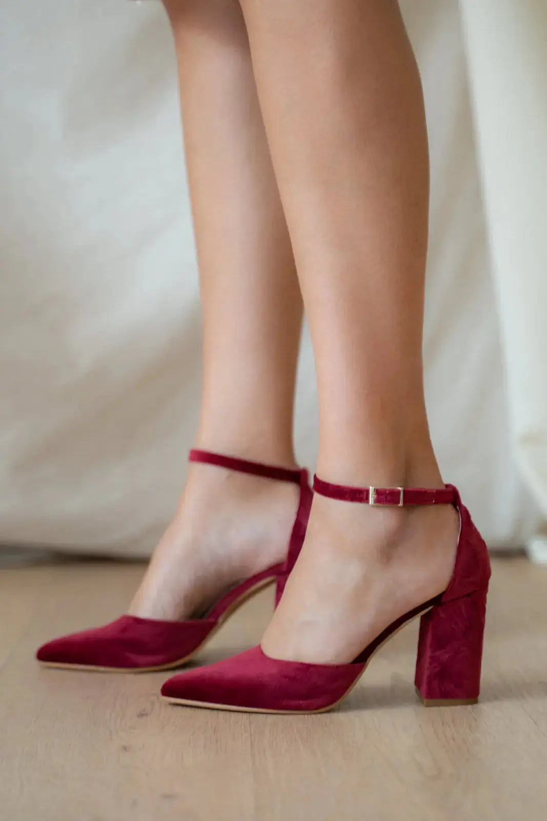 Red bridal wedding shoes product view 5 | ForeverSolesBride